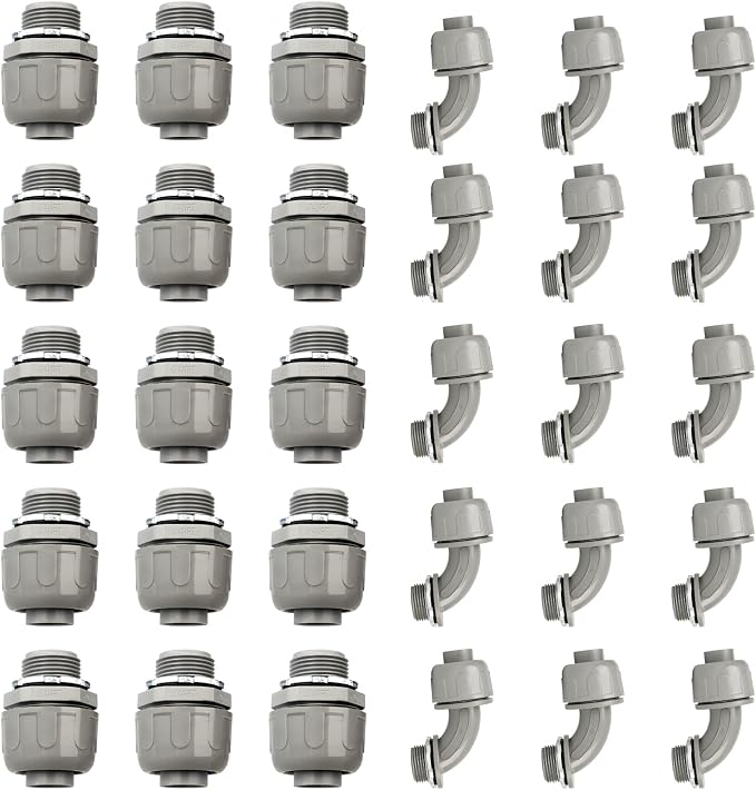 Conduit Connectors, 3/4 Inch Liquid Tight Connector NPT Non-Metallic by HDHAODA