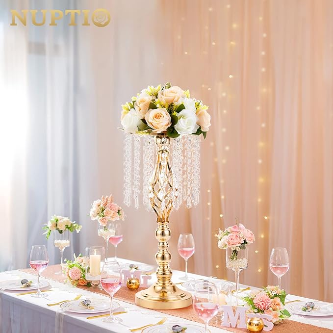NUPTIO Tall Centerpiece for Wedding Table, 19.3" Tall, for Artificial Flower - Image 3