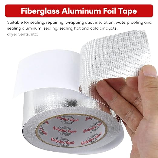 3" x 82Ft Aluminum Foil Heat Shield Tape Fiberglass Thermal Tape | High temp - Image 2