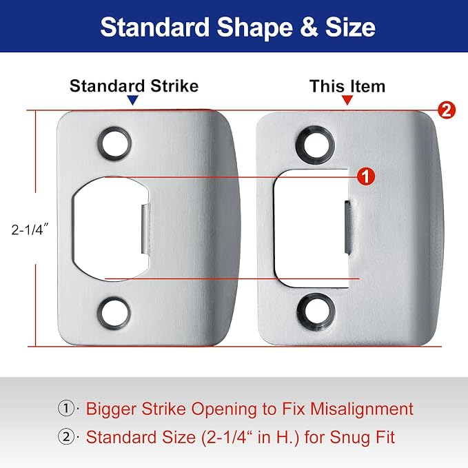 Standard Door Strike Plate Ultra Heavy-Duty Version, 2-1/4" x 1-3/4" | - Image 2