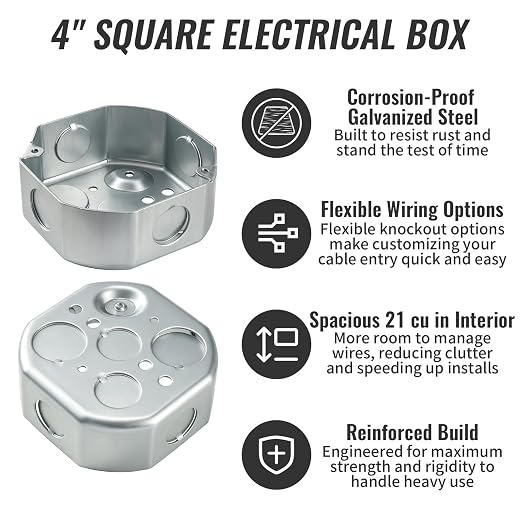 6-Pack Octagon Electrical Boxes - Image 3