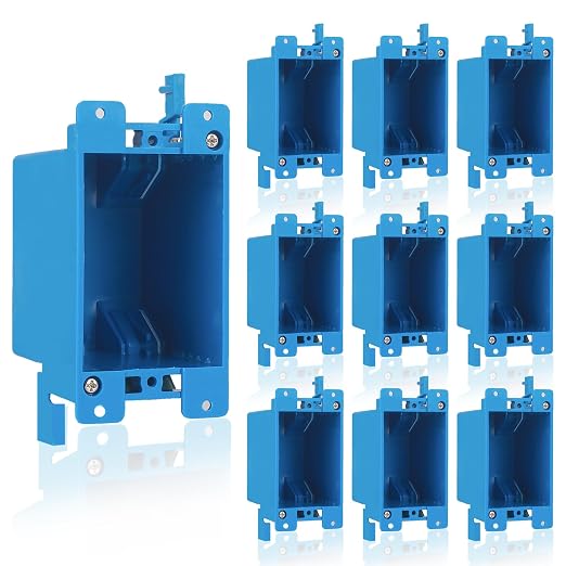 10 Pack Single Gang Electrical Outlet Box, Old Work Box, 14 Cubic Inch | Switch by ANKYLHUAChandelier