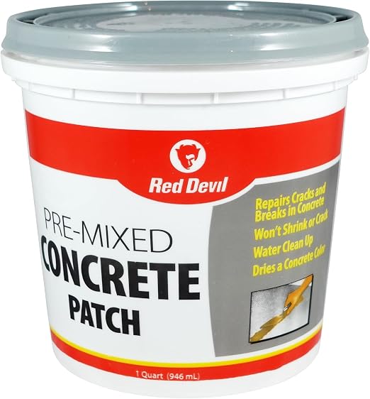 Red Devil 0644 Concrete Repair Patch, Cement Crack Fillter, 1 Quart, Made in USA by RedDevil