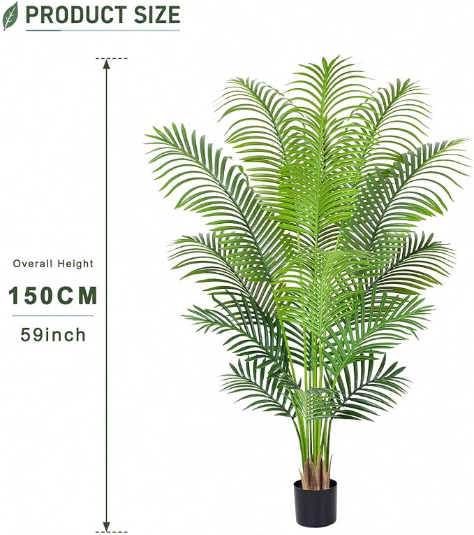 5.2ft Artificial Palm Tree Indoor Plant Tall Fake Tropical Paradise Palm Tree - Image 3