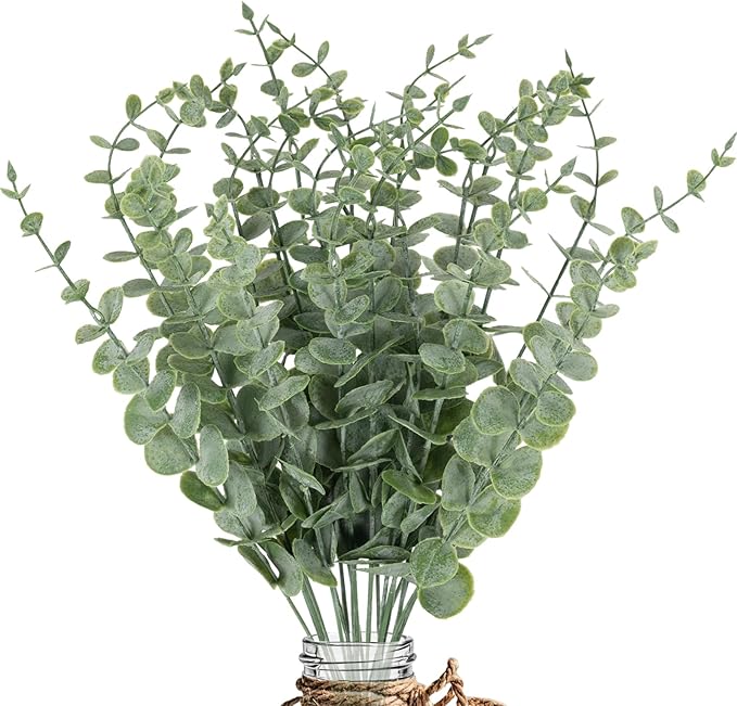 20pcs Eucalyptus Stems Artificial Eucalyptus Leaves Stems Artificial Fake by LYRWI