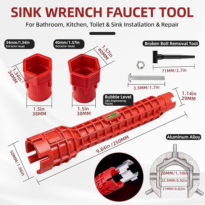 39PCS Plumbing Tool and Sink Wrench Set, Faucet tool - Image 2