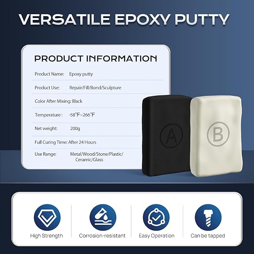 Boncart High Strength AB Epoxy Putty, 200g Steel Reinforced Repair Filler | - Image 2