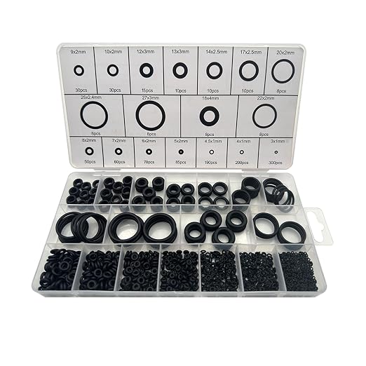 O Ring Assortment Kit 1100PCS, Nitrile Rubber, 18 Sizes, Versatile Sealing by Haespot