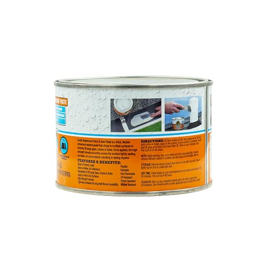 Gorilla Waterproof Patch & Seal Rubberized Sealant Paste, 1lb Can - Image 10