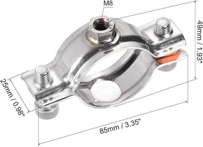 uxcell Wall Ceiling Mount Pipe Supports, 304 Stainless Steel Adjustable Pipe - Image 2