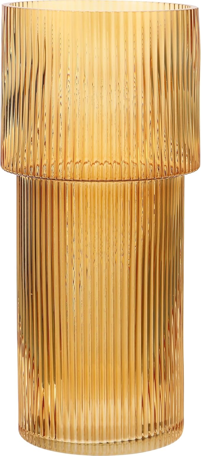 Large Glass Vase, 12 Inches Tall Vase by YANWE