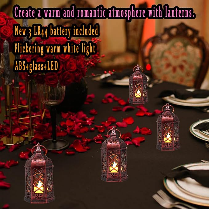 12PCS Mini Lantern with Flicker LED Candle - Image 3