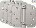 HOSOM 4 Pack Self Closing Door Hinges Brushed Nickel, 4 Inch 5/8'' Radius by HOSOM