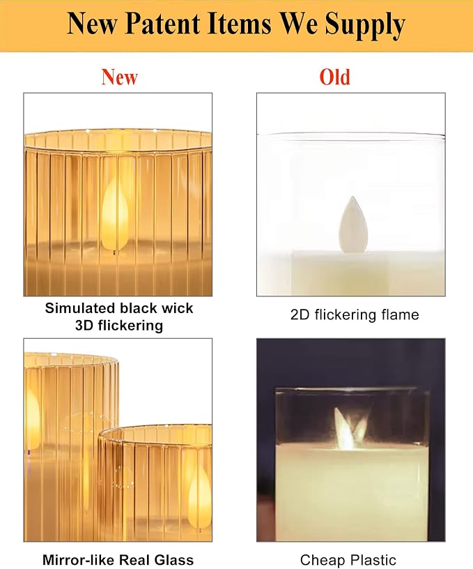 ANGELLOONG Gold Flickering Flameless Candles - Image 4