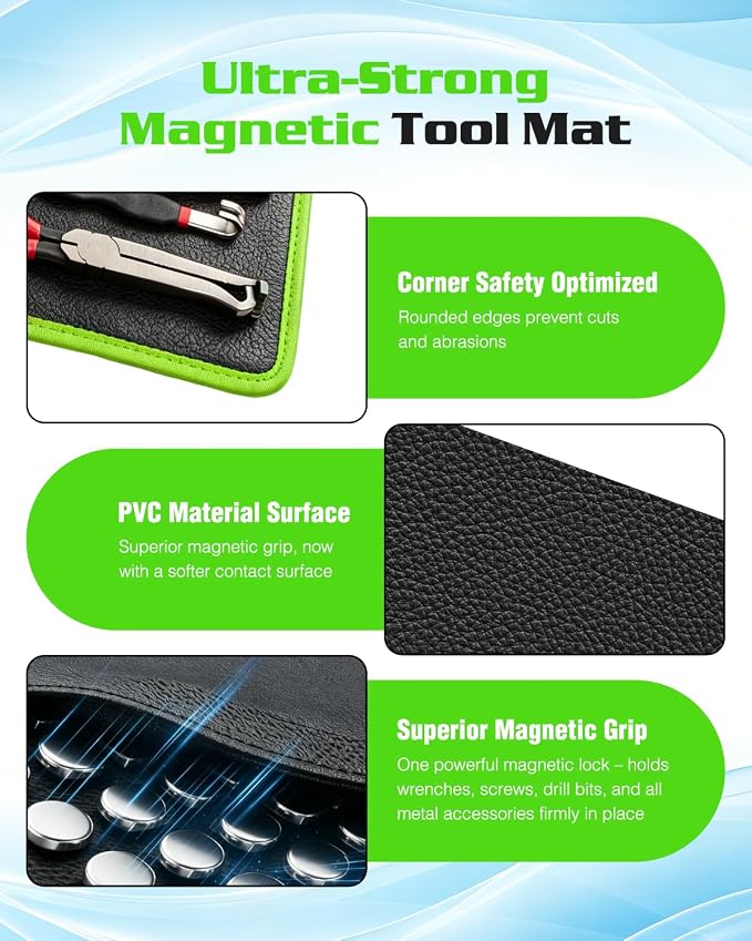 Magnetic Tool Mat & Holder | 12.8"x9.8" Flexible Magnetic Tray - Image 6