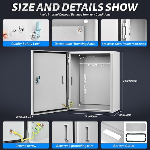 Steel Electrical Junction Box, Outdoor & Indoor Universal Project Box - Image 4