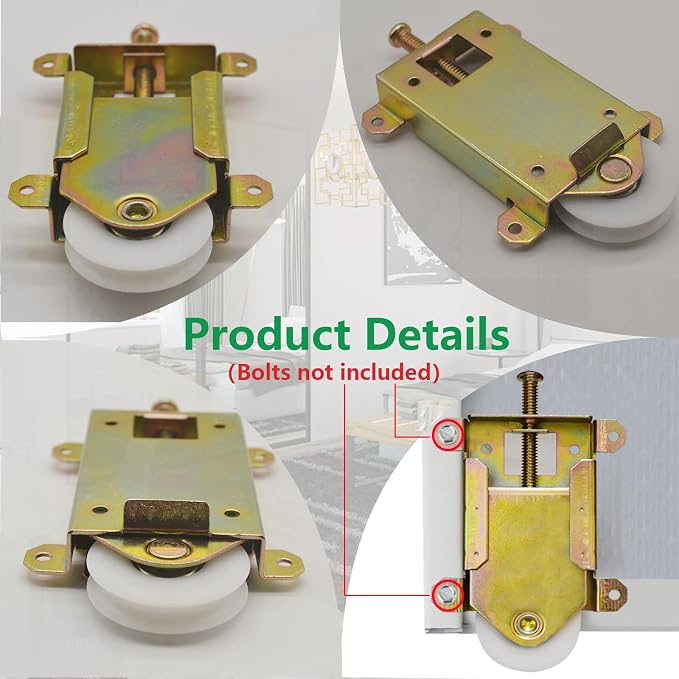 Sliding Mirror Closet Door Rollers Replacement Hardware Fits Contractors Part - Image 6