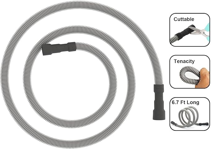 MyLifeUNIT Universal Dishwasher Drain Hose, 6.7 Ft Dishwasher Discharge Hose - Image 7