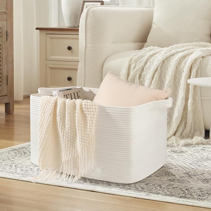 OIASKET 95L Extra Large Blanket Basket, Rectangle Nursery Blanket Storage - Image 4