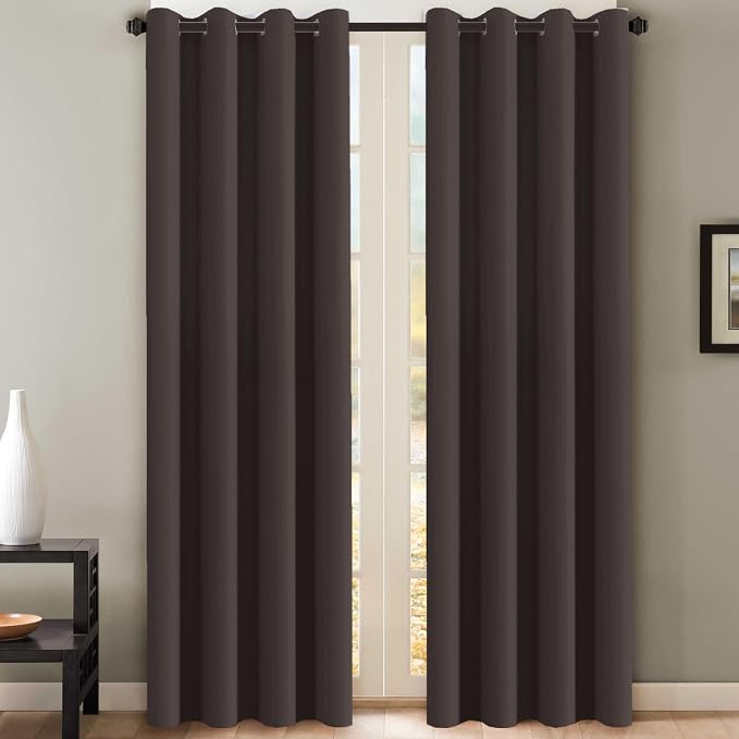 H.VERSAILTEX Brown Blackout Curtains 2 Panels Room Darkening Curtains Window by HVERSAILTEX