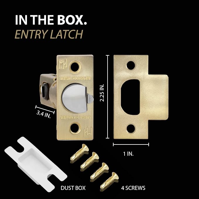 Entry Square Latch Satin Brass - Image 3