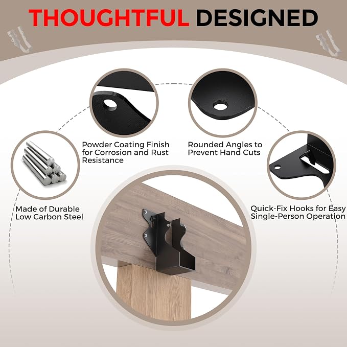 50Pcs Black 2x4 Joist Hangers for Wood, 18 Gauge Metal Face Mount Joist Hanger - Image 4