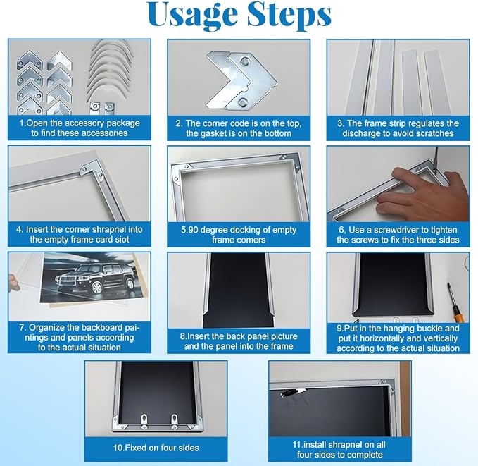 1Set/18PCS Metal Photo Frame Hardware Set - Image 3