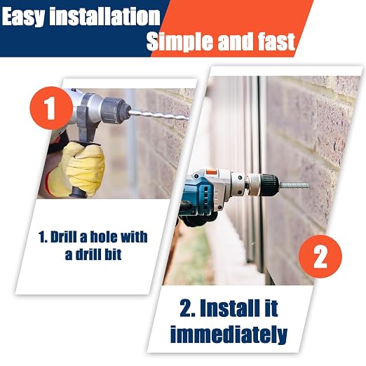 Tandefio 150 Pack 1/2 x 4 Concrete Anchors and Screw Kits Galvanized | Large - Image 4