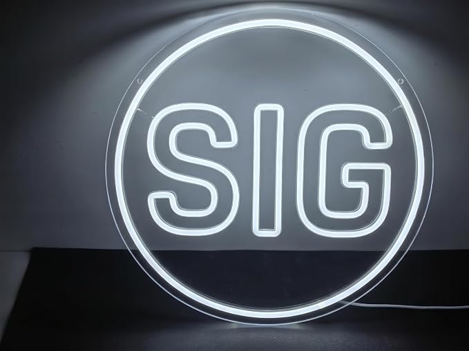Stylized Monogram Letter Neon Sign, 5-Level Dimmable LED Neon Light by Unknown