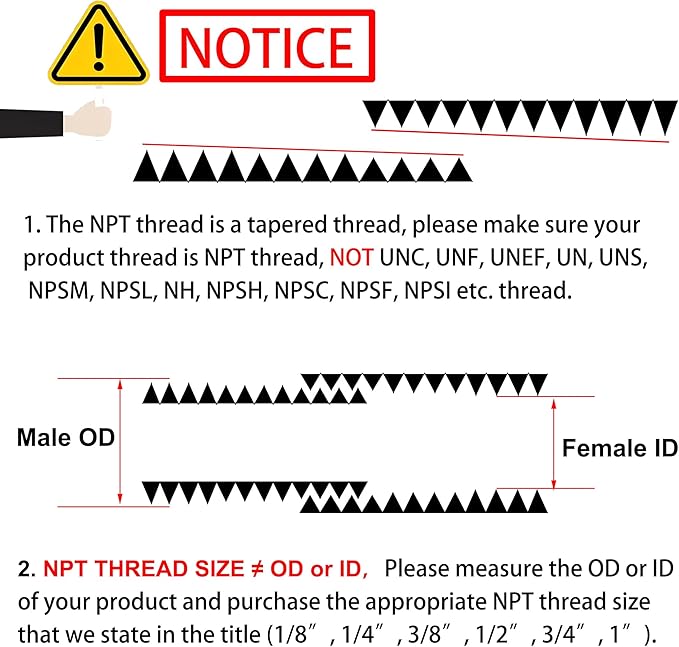 1/4" Male x 1/4" Male Hex Nipple Pipe Fittings, 304 Stainless Steel 1/4 inch - Image 2