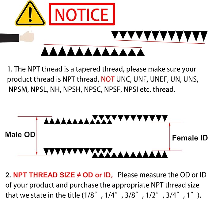 2PCS NPT Male Threaded Reducing Nipple Pipe Fitting Adapter, Brass Hex Nipple - Image 5