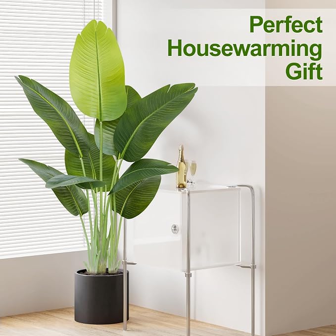 Lifelike Bird of Paradise Artificial Plant 4ft Faux Banana Leaf Tree - Image 2