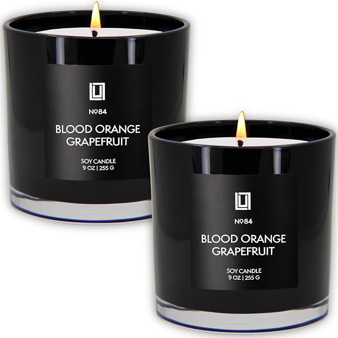 Lulu Candles, Blood Orange & Grapefruit, 9 Oz. 2 Pack | Vegan Soy Blend Jar by LULUCANDLES