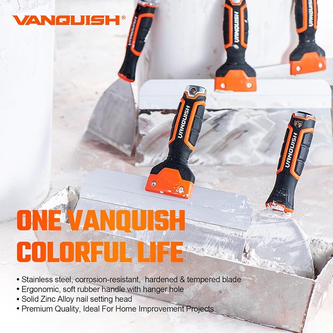 VANQUISH 8 Inch Stainless Steel Drywall Taping Knife Scraper - Image 7