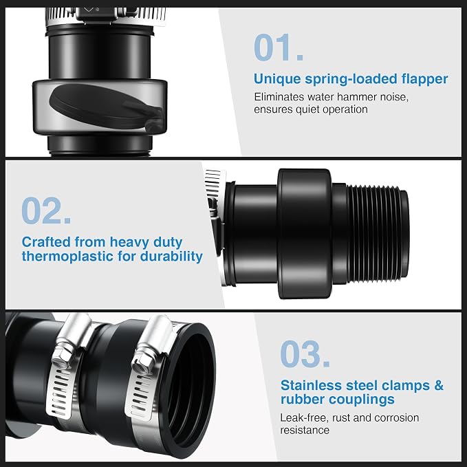 Tellingyou Sump Pump Check Valve Fits 1-1/2" or 1-1/4" Pipe Thread | Check Valve - Image 3