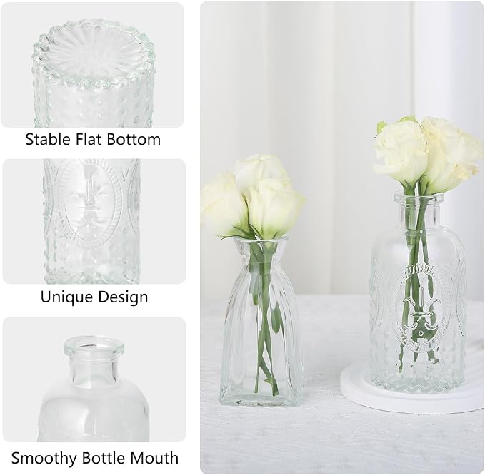 Glass Bud Vases Mini Flower Vase Small Vintage Vases - Image 6