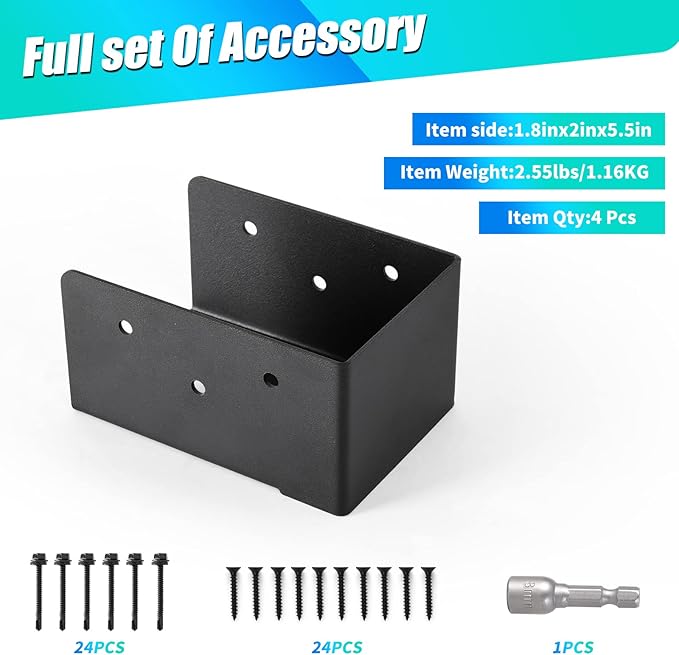 4 Pcs of 4"x6" Concealed Joist Hangers - Image 4