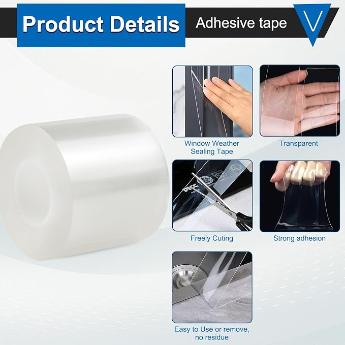 Window Insulation Tape for Winter Heavy Duty Weather Stripping Sealing Film - Image 3