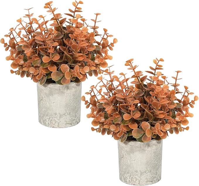 Velener Small Fake Eucalyptus Plant Artificial Potted Plants Indoor by Velener