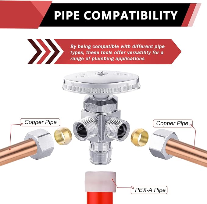 20PC EFIELD PEX-A Expansion Angle Stop Valve, Chrome Plated-VALVE067 - Image 4