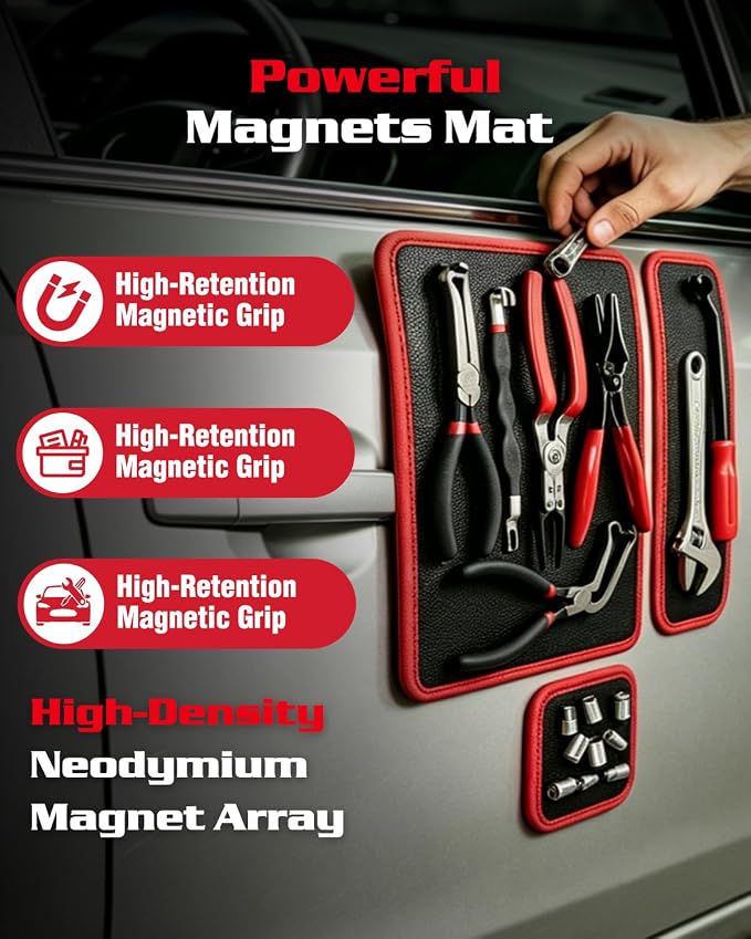 3 Pcs Flexible Magnetic Tool Mat, 40LB Strong Magnetic Mat - Image 8