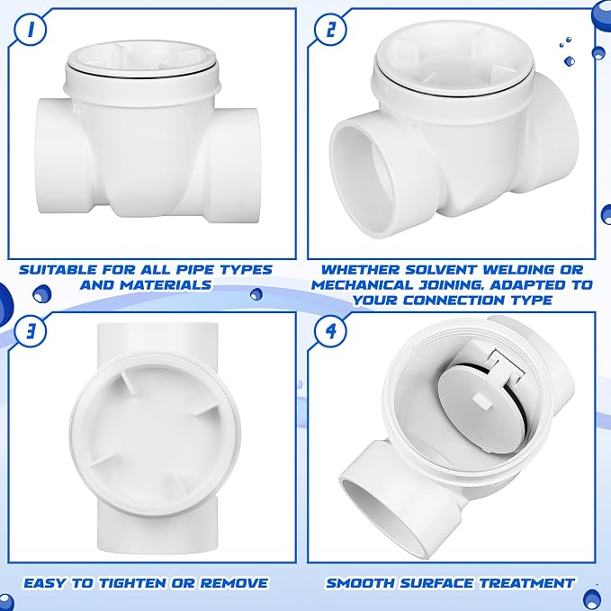 Tondiamo 2 Pcs Backwater Valve Drain Backflow Preventer Valve Prevent Sewage - Image 4