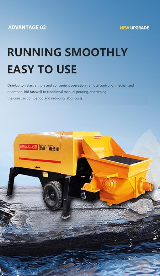 Concrete Pump Portable Cement Pump Hydraulic Concrete Line Pump Trailer | Mini - Image 5
