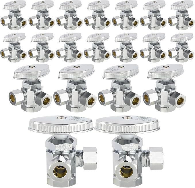 20PCS EFIELD Dual Compression Outlet Multi-Turn FIP Angle Stop Valve | 1/2" Fip by EFIELDPEXTUBING