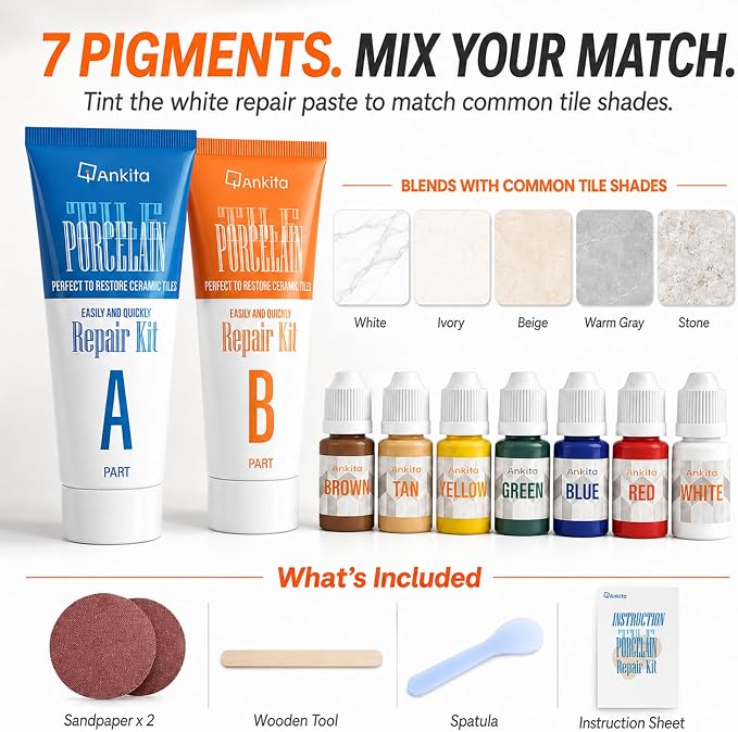 Tile Repair Kit, Ceramic & Porcelain Epoxy Putty - Image 6