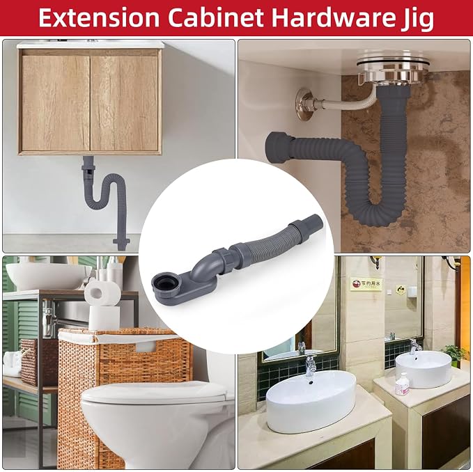Flexible Freestanding Tub Drain Kit, Low Profile Flat P Trap - Image 5