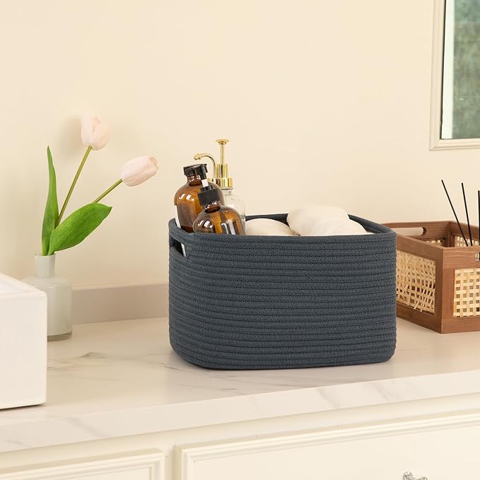 OIAHOMY 4 Pack Storage Baskets for Organizing 15L Cube Storage Bins Blue | - Image 5