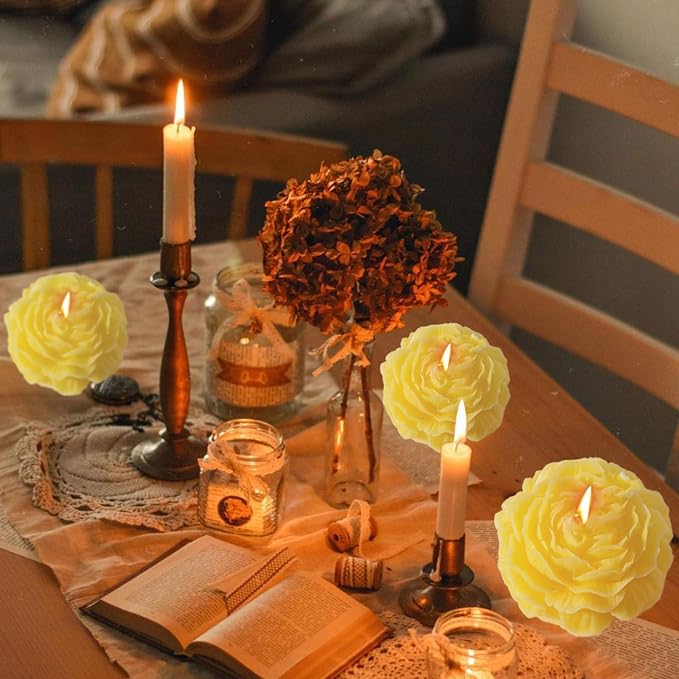 Peony Flower Shape Candle, Soy Wax Scented Decor - Image 4