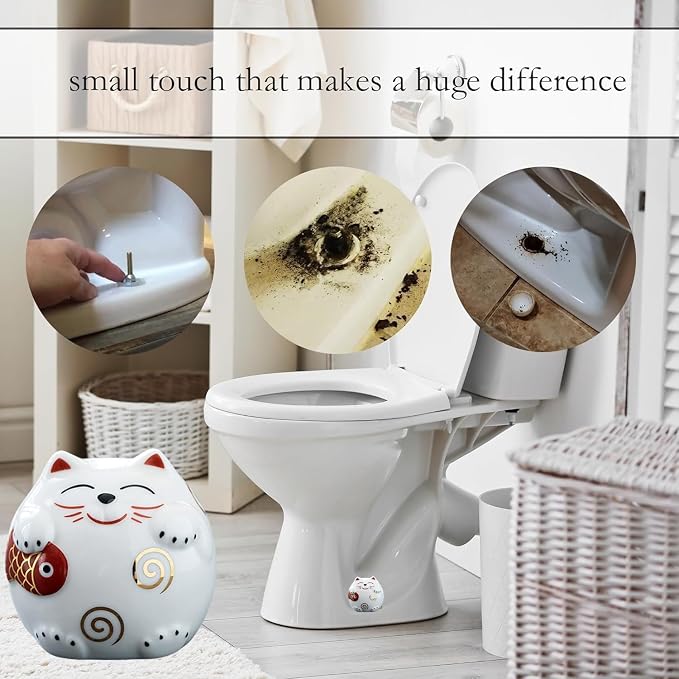 WANSHUNLMI Ceramic Cat Toilet Floor Bolt Covers, Decorative Toilet Bolt Caps - Image 4