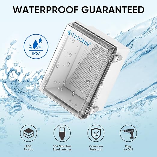 TICONN Outdoor Electrical Box Waterproof, ABS IP67 Junction Box Enclosure | - Image 2